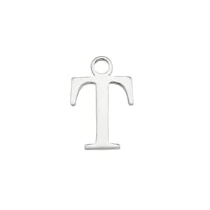 Sterling Silver Alphabet Charm ~ T