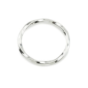 May include: A silver twisted ring with a hammered finish.