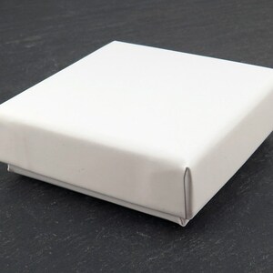 Earring/Pendant Box with Foam Insert ~ White ~ 55mm x 55mm image 2