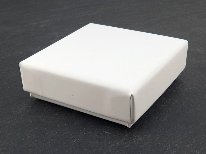 Earring/Pendant Box with Foam Insert ~ White ~ 55mm x 55mm image 2