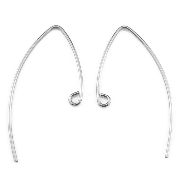 Alambre para pendientes en forma de V de plata esterlina ~ PAR