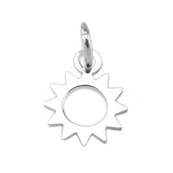 Sterling Silver Sun Charm 8mm