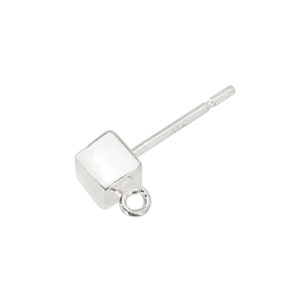 Sterling Silver Cube Ear Post