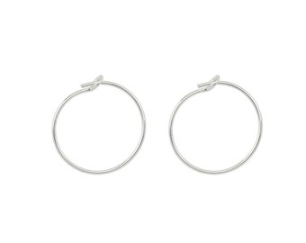 Sterling Silber Perlen Hoop 15mm ~ PAAR