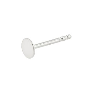 PAIR Sterling Silver Ear Post with Flat Pad 4mm