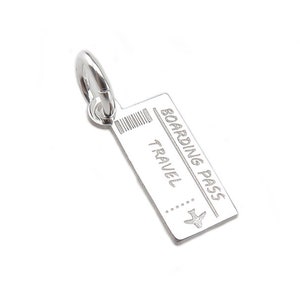 Sterling Silber Travel Ticket Anhänger 9.5mm