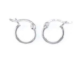 Sterling Silver Hinged Earring Hoop 10mm x 1.5mm ~ PAIR