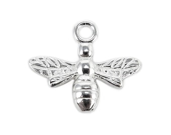 Sterling Silver Bee Pendant 13mm