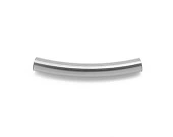 10 pcs ~ Sterling Silver Curved Tube 15mm x 2mm