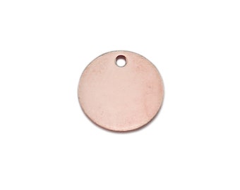 Rose Gold Filled Round Tag/Disc 9mm