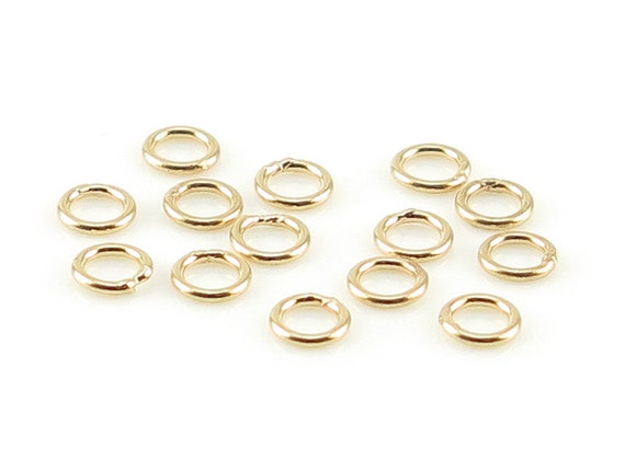 Solid 9ct Yellow Gold 4mm Open Medium Weight Jump Ring for Jewellery Making