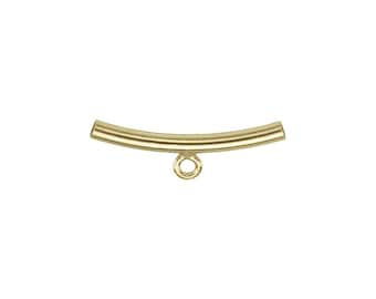 Gold Filled Curved Tube With Ring 20mm