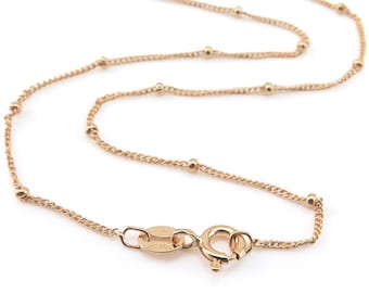 14 Inch 14K Gold Filled Satellite Chain Necklace with Spring Clasp