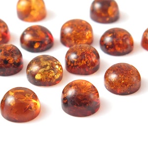 Amber Round Cabochon ~ Various Sizes