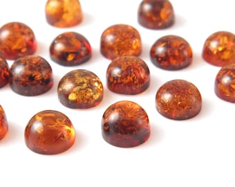 Amber Round Cabochon ~ Various Sizes