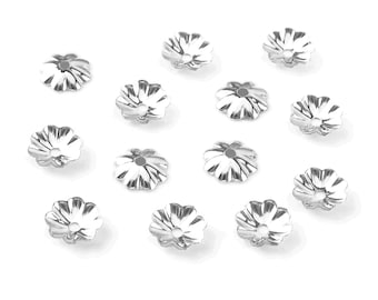 Copriperline a forma di fiore in argento sterling da 20 pezzi, 3 mm