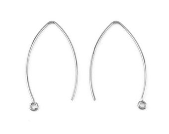 Sterling Silver V Shape Ear Wire 32mm ~ PAIR