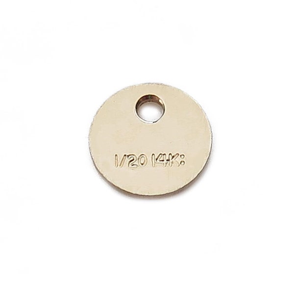 Gold Filled Stamped Round Tag 4mm