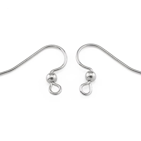 Sterling Silver Bead Ear Wire ~ PAIR