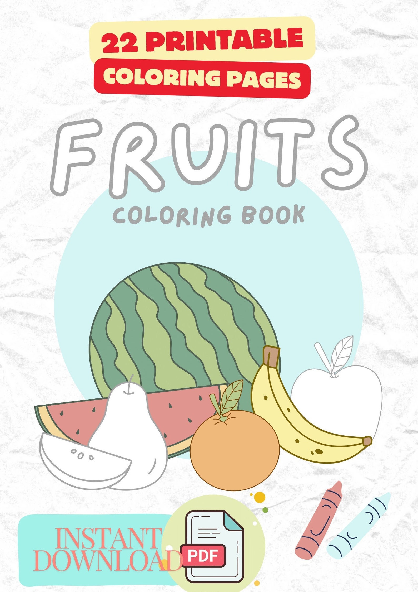 Fruits Coloring Book for Children - Etsy