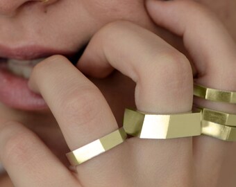 Nut Wedding Ring , 14k Gold Industrial Ring , Modern Wedding Ring , Gold Women Wedding Band , 14k Gold Unisex Wedding Band