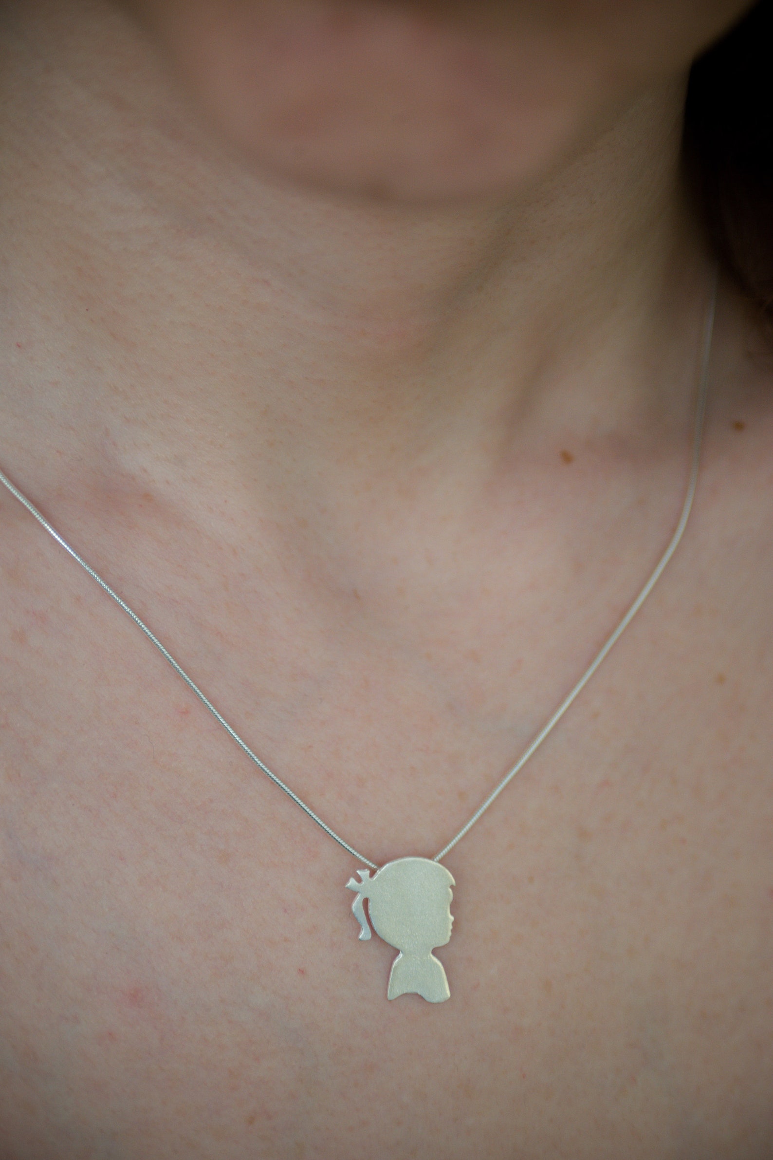 Girl Necklace 14K Gold Girl Pendant Girl Pendant Mom Gift Etsy