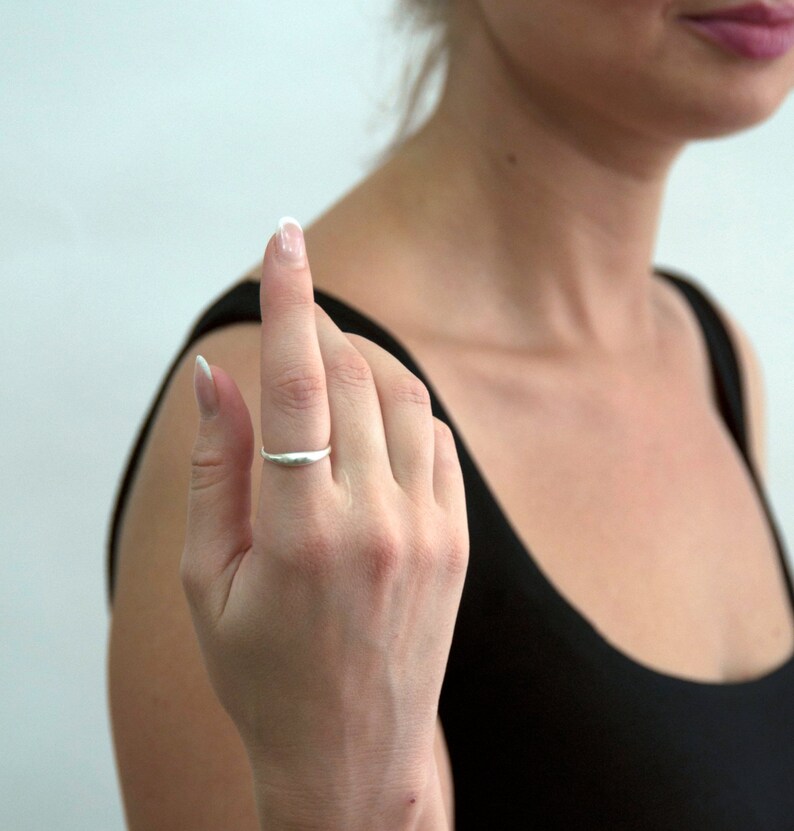 Simple Wedding Ring Minimalist Wedding Ring Modern Wedding Etsy