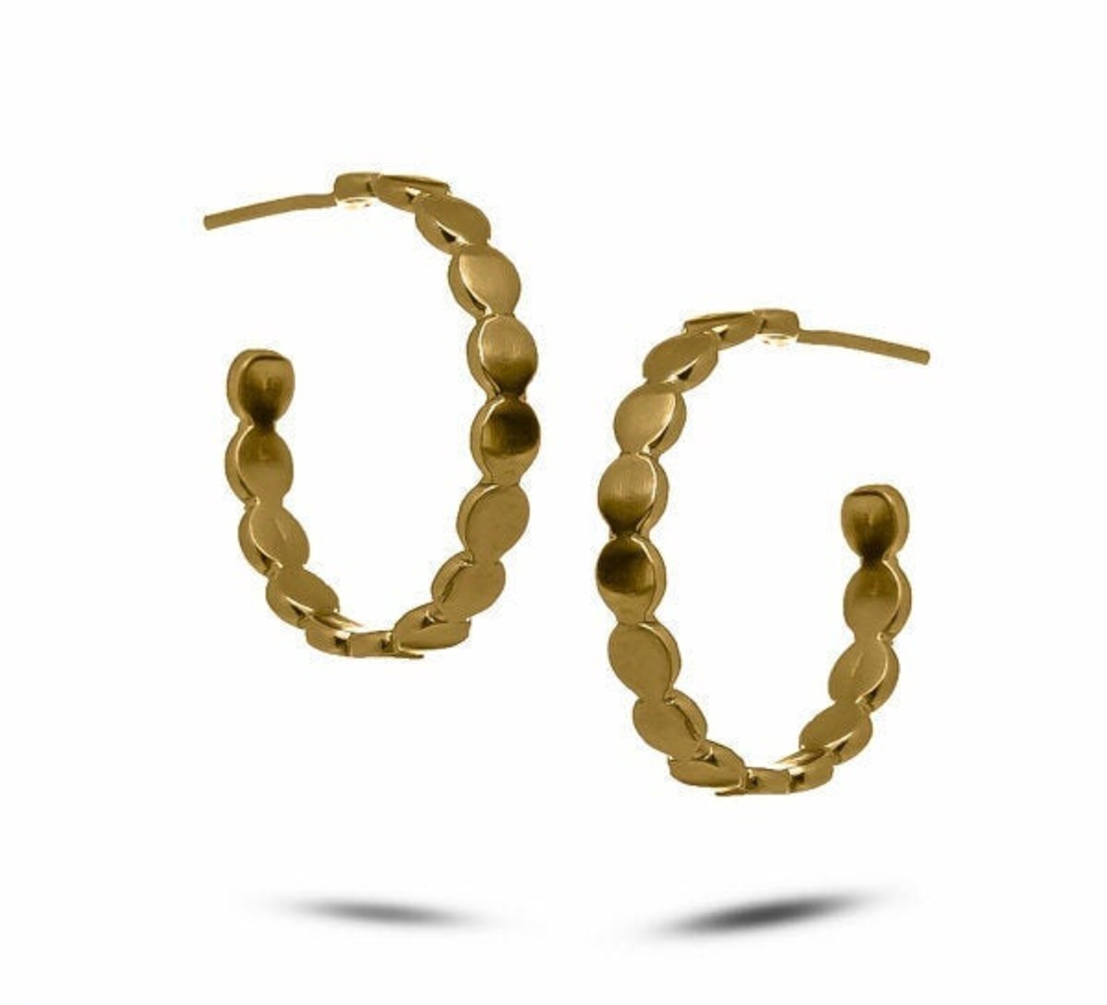 Hoop Gold Stud Earrings Hoop Post Ring Earrings Circles Etsy