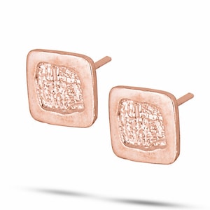 square earrings, 14k rose gold Earrings,Simple Geometric Earrings,Tiny Stud Earrings, Minimalist earrings, Small Stud Earrings, Square studs