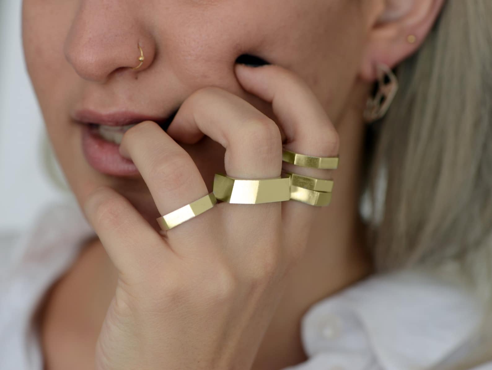 Nut Wedding Ring 14k Gold Industrial Ring Modern Wedding Etsy