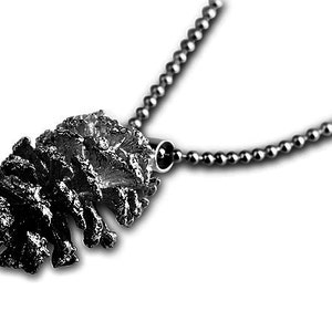 Oxidized Pine cone Necklace, Silver Pine cone, Black Silver Pendant, Pine cone Charm, Woodland Necklace, pine cone, gift for mom, handmade