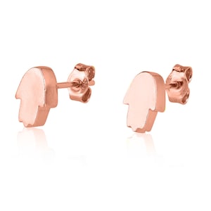 Hamsa Earrings, Minimalist Tiny Hamsa Stud Earrings, rose gold Hamsa Post Earrings, Hamsa Hand Stud Earrings,Hamsa Jewelry,Hamsa Hand Symbol
