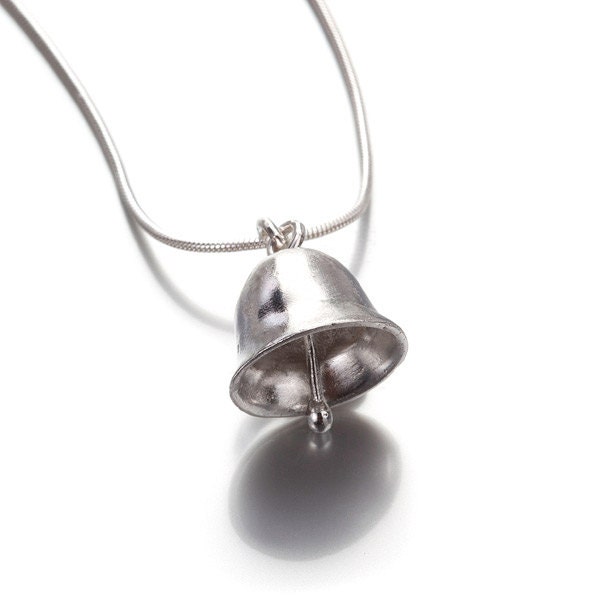 Silver bell necklace best sale
