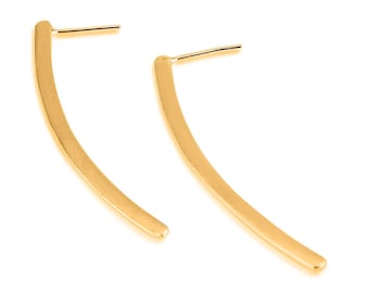 Long Line Earrings, 14K Gold Geometric Dangle Earrings, Gold Bar Earrings, Geometric Hanging Earrings, Modern Earrings, minimalist earrings