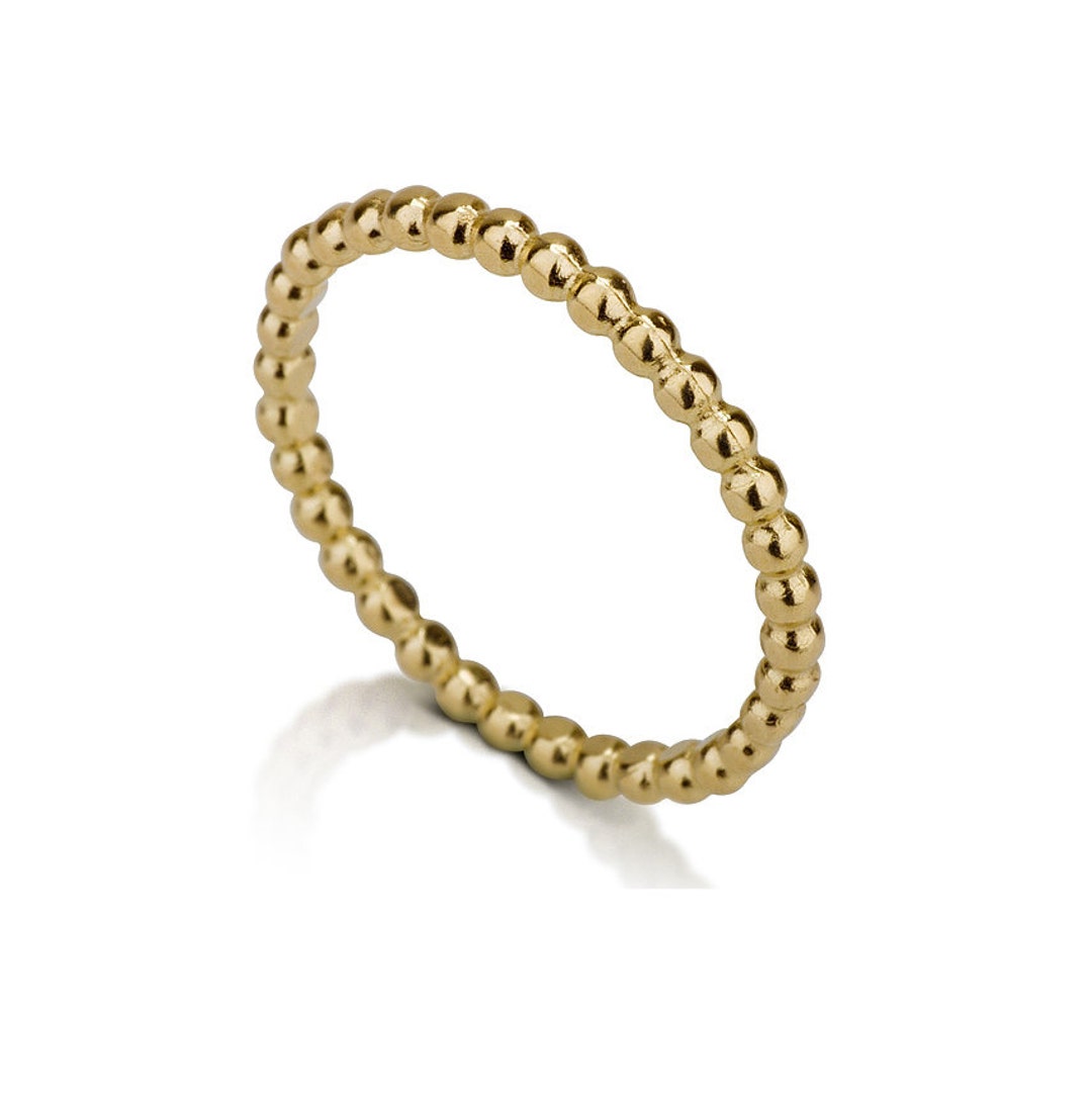 Gold Beads Wedding Ring, 14k Gold Bullets Rings, Ball Wedding Ring