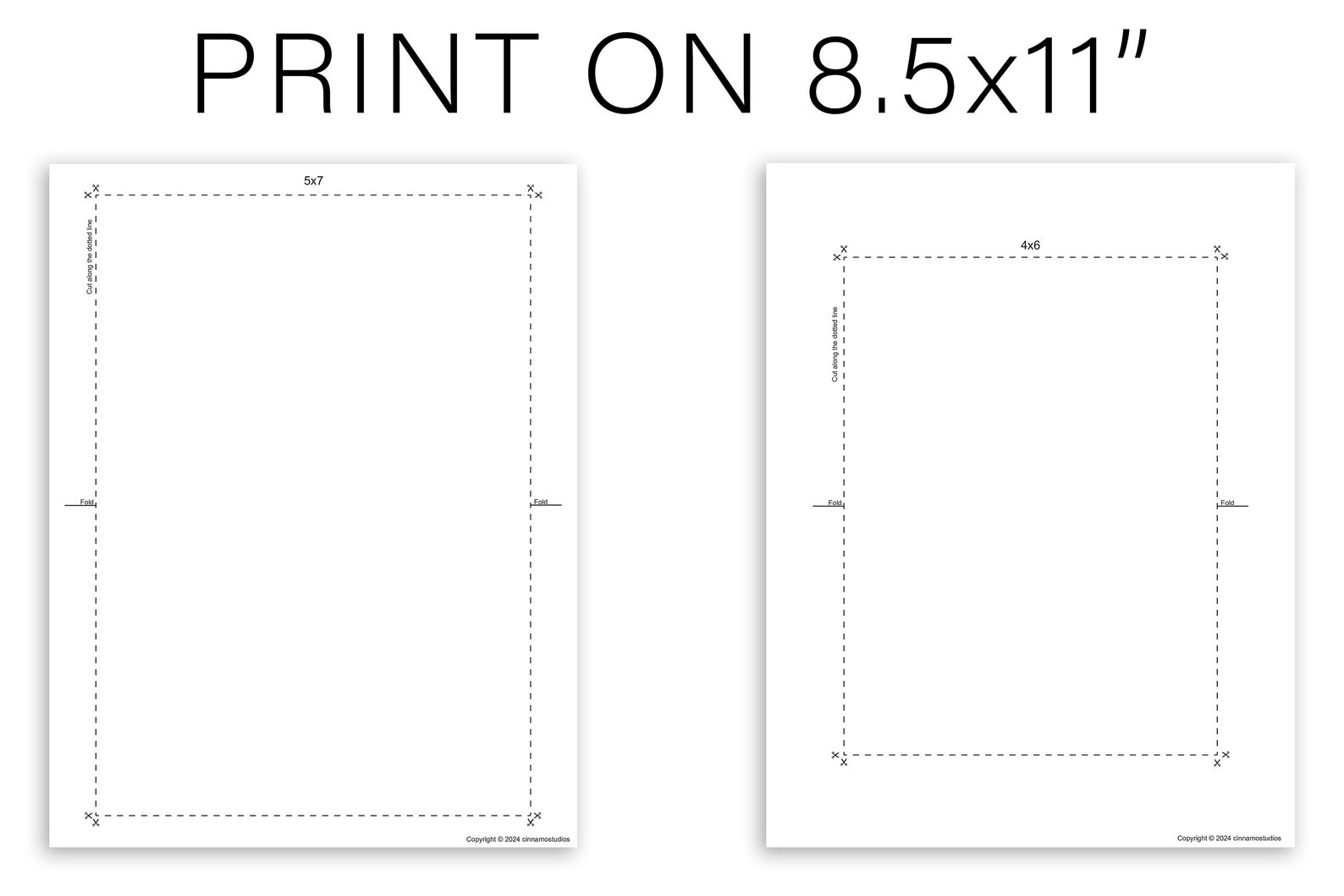 Foldable Card Templates for Standard 8.5x11 Paper Instant Download