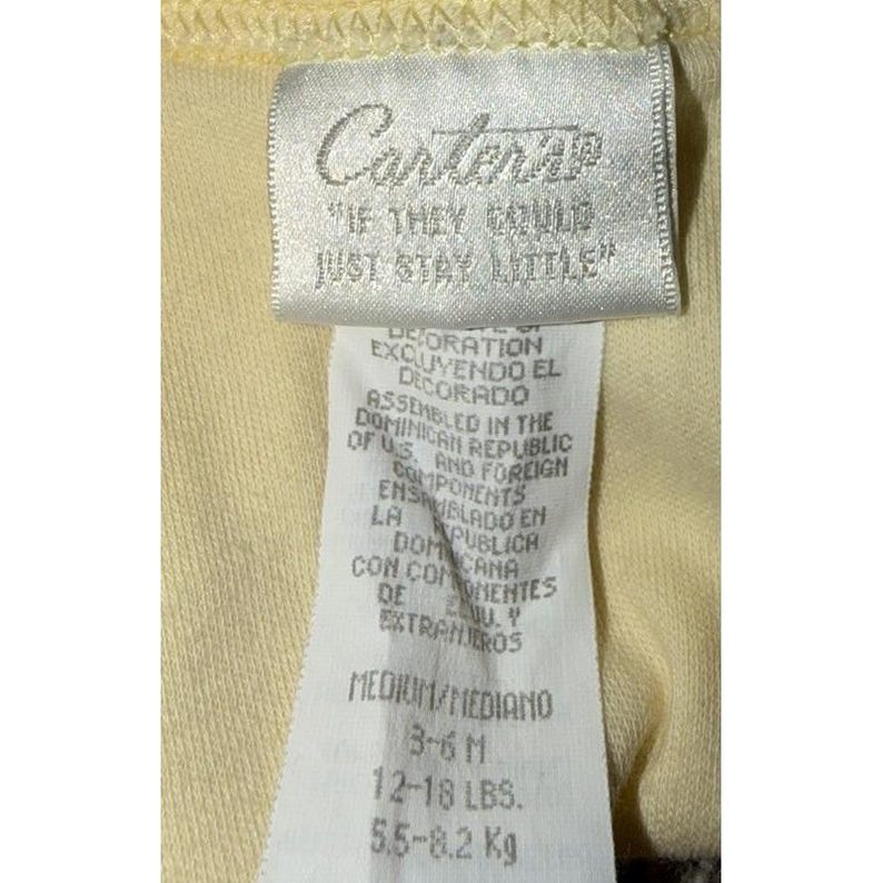 Vintage Carters John Lennon Yellow *Top Only* Animals 3-6m Y2K Baby Clothes image 3