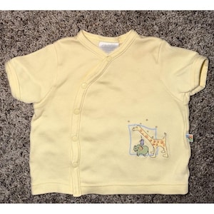 Vintage Carters John Lennon Yellow *Top Only* Animals 3-6m Y2K Baby Clothes image 1