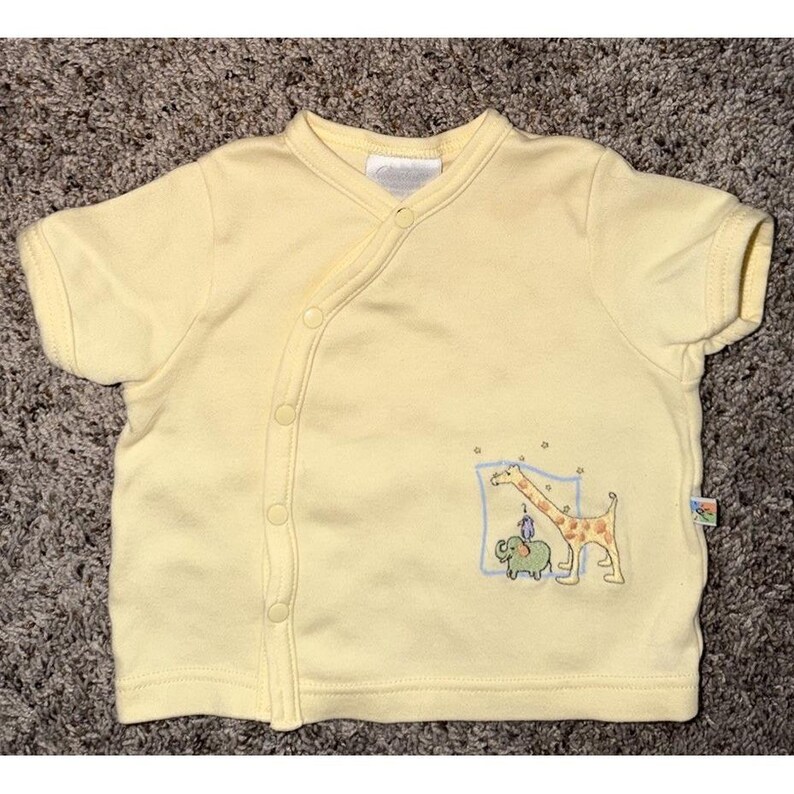 Vintage Carters John Lennon Yellow *Top Only* Animals 3-6m Y2K Baby Clothes image 1