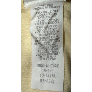 Vintage Carters John Lennon Yellow *Top Only* Animals 3-6m Y2K Baby Clothes image 4