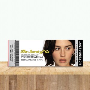 Gracie Abrams Editable Concert Ticket, the Secret of Us Tour