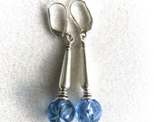 Earrings Hand Cut Vintage Chinese Blue Glass Kate Drew-Wilkinson