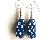 Rare African Trade Beads in Earrings.