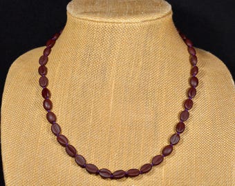 Glass Coffee Bean Hand Knotted Choker Necklace 20 inches