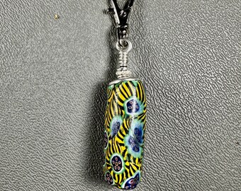 African Trade Bead on Clip For Key Ring, Purse Clip. Anywhere You Like!