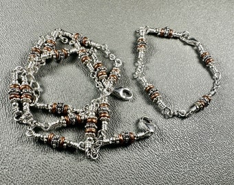 Necklace and Bracelet Set in the "Bisbee Collection " style. Chain Necklace 20 ins Bracelet 6 ins.