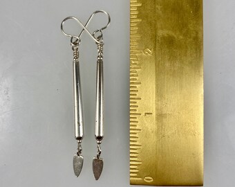 Sterling Silver Precious Metal Long Dangle Earrings