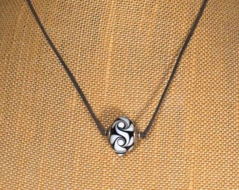 Lampwork Bead Pendant Necklace by Kate on Two Knot Expandable Cotton Cord