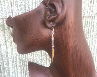 Dangle Earrings Uptown Tribal Collection Israeli Silver and French Clock Weights