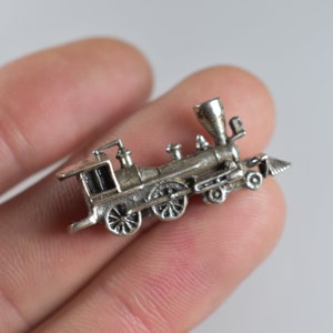 Vintage Sterling  Silver Steam Train Charm